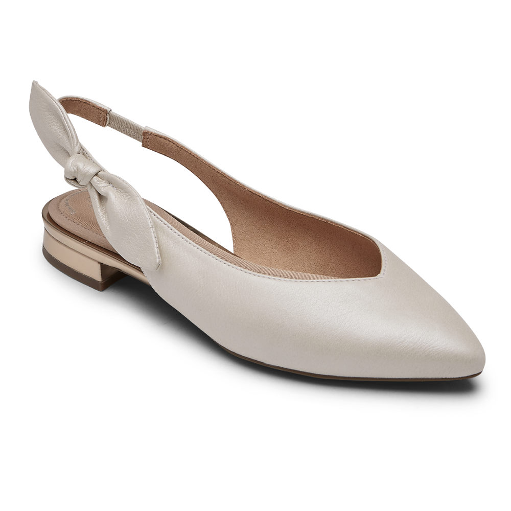 Rockport Singapore Womens Slingback - Total Motion Zuly Bow White - YE2591346